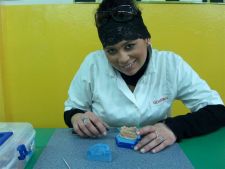 Agnieszka Burdziul is preparing a sectional model.